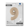 Foil Balloon Number 9, Cream Satin 66cm Grabo