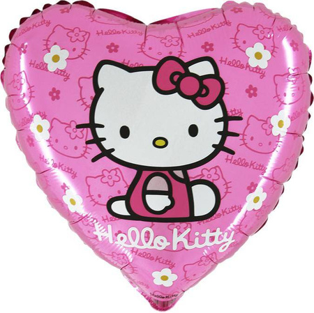 Foil balloon Heart Hello Kitty pink- 46 cm