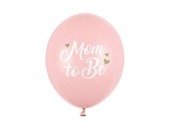 Latex balloons mom to be, pastel pink 30cm, 50 pieces