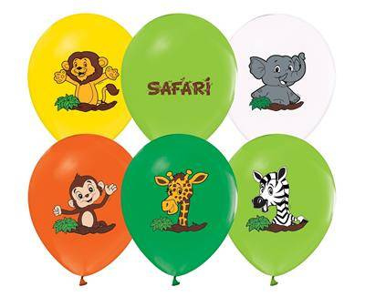 Balloons of animals safari 30cm, 5 pcs