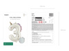 Folienballon Zahl 3 Einhorn Creme Roségold 93cm