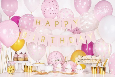 Garland Birthday - HAPPY BIRTHDAY banner, pink