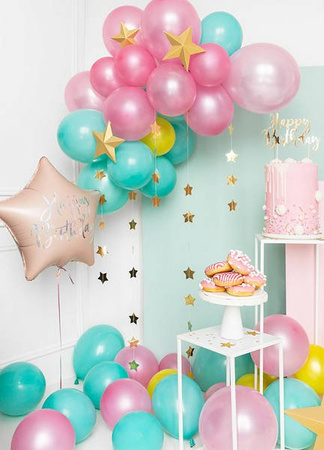 Foil balloon Happy Birthday! Pink star 40 cm