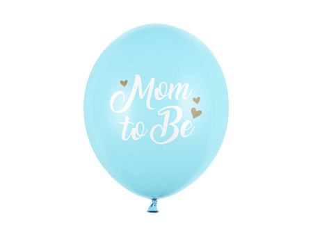 Latex balloons mom to be, pastel blue 30cm, 6 pieces
