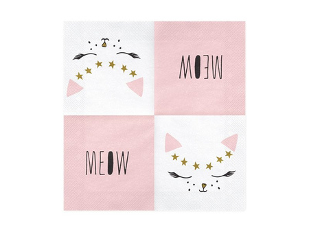 Kotek Meow Servietten, 33x33cm (1 Pk. / 20 Stk.)