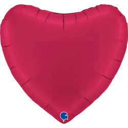 Balon din folie - inimă roșie, cherry, 91 cm, Satin Grabo
