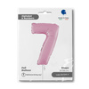 Folienballon Nummer 7 Rosa Pastellrosa, 66 cm Grabo