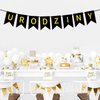Birthday Banner, Black and Gold, URODZINY Sign, 16.5x11.5 cm