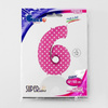 The foil balloon number 6 pink dotted - 102 cm Grabo