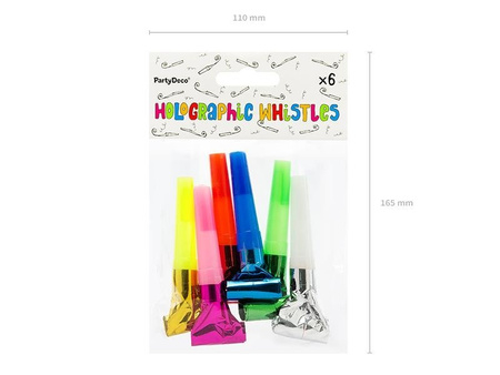 Whistles, mix, various colors (1 op. / 6 pcs.)