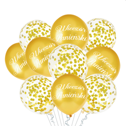 Balloons for a bachelorette party gold from confetti 30 cm, 10pcs