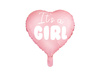 Foil balloon Heart Pink - It's a girl, 45cm