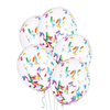 Latex balloons with confetti, assorted colors, 30 cm, 5 pcs.