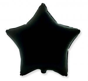 Folienballon Stern, Schwarz, 45cm, Flexmetal