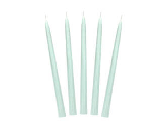 Sage taper candles, 24 cm, 10 pcs.