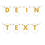 Personalisiertes Banner mit Flaggen, dein Schriftzug, Gold