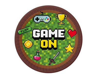 Package plates pixels Game on, 18 cm, 6 pcs