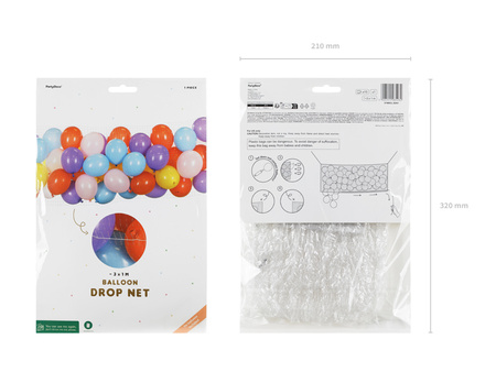 Balloon Drop Net 3x1m with Ties and String