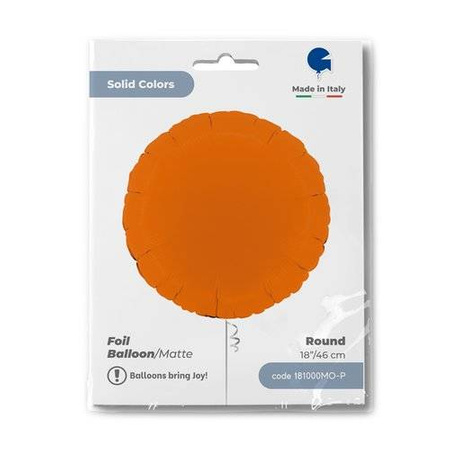 Folienballon - Rund matt orange 46 cm, Grabo