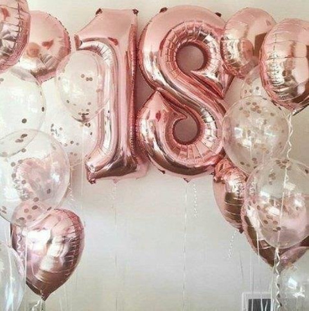 Foil balloons set of 18 digits Birthday Rose Gold rose gold, 86cm