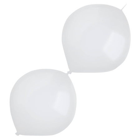 Latex-Ballons mit Stecker Weiß, Decorator Standard E-Link Frosty White, 30cm, 50 Stk.