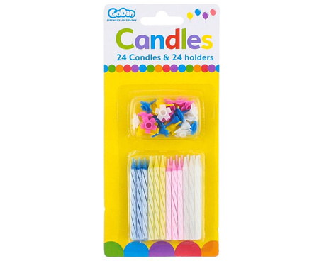 Birthday candles 24/24, 4 colors, Mix Color