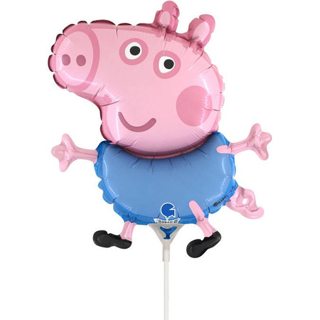 Folienballon - George Pig am Stiel, 35 cm Grabo