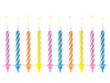 Birthday candles, mix different colors, 10 pcs.