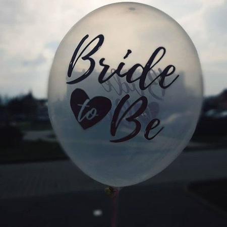 Balloons Crystal Clea transparent labeled Bride to Be, 30cm (1 op. / 6 pcs.)