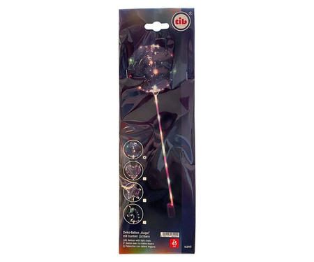 Luminous Bobo Balloon 45cm LED on a stick, transparent stick 70cm, 1 pcs