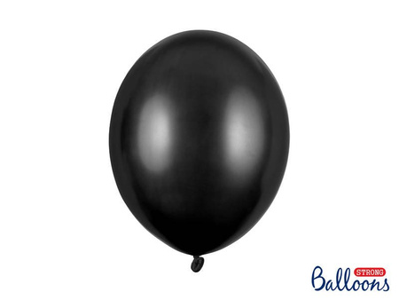 Strong balloons, metallic black, 30cm, 100 pcs.