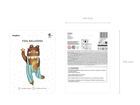  Foil balloon Bear, 72x104 cm, mix