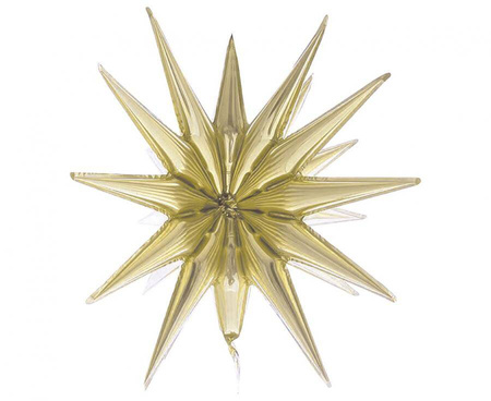 Foil Balloon 3D Star, Champagne Gold, 50x46 cm