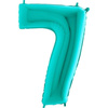 Number 7 Foil Balloon Tiffany, Mint - 102 cm Grabo