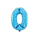 The foil balloon digit 0 - 40 cm Blue