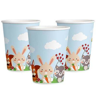 Paper cups Forest animals, 200 ml, 8 pcs.