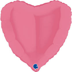 Folienballon - Pastellrosa, Gummiballon Herz 46 cm, Grabo