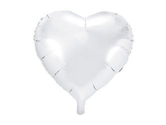 Foil balloon Heart white, 45cm,