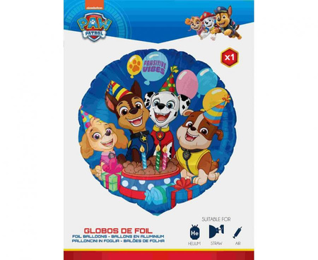 Foil balloon, Multicolored, PAW Patrol, 18 inches, 1 piece.