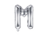 Foil balloon letter M, 35cm, silver