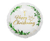 Happy Christening foil balloon (cross and dove) 46 cm