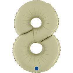 Folienballon Nummer 8, Olive Satin, 66 cm Grabo