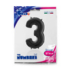 Foil Balloon Number 3 Black, 66 cm Grabo