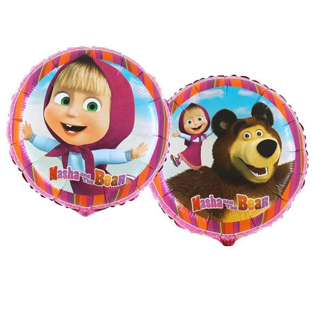 The foil balloon Masha and bear - 46 cm round Grabo