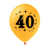 A set of balloons for 40th birthday, black and gold, 30cm, 10pcs