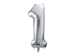 The number 1 Foil balloon, 86cm, silver