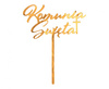 Acrylic Decoration for Cake First Holy Communion, Gold, 18x14 cm