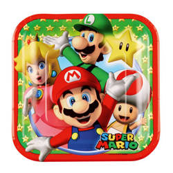 Plates Super Mario Squared Paper 18 cm, 8 pcs.