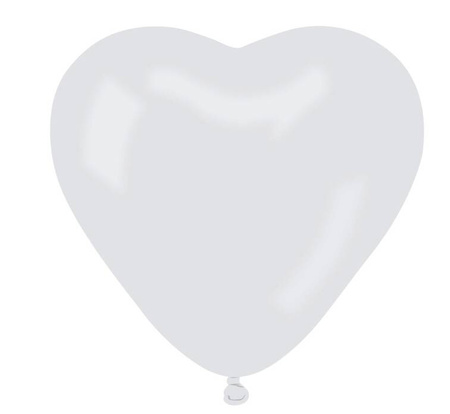 Latex Balloons Hearts Pastel white 28cm, 50 pcs