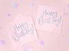 Papierservietten, Happy Birthday, Puderrose, 33x33cm